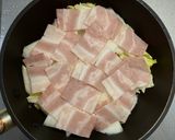 フライパンでベーコンと白菜の重ね蒸し作り方3写真