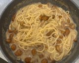 ワンパンで♪なめこのクリーミーパスタ作り方3写真