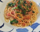 カニとニラのマリナーラスパゲッティ作り方7写真