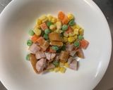 レンジ簡単クリーミービビンバ味炒飯弁当作り方2写真