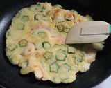 美味★簡単★エビとオクラのチヂミ作り方4写真