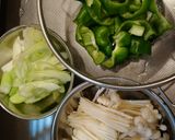 牛こまとえのきのピーマン炒め作り方1写真