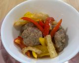 豚肉ボール・お揚げとパプリカ煮作り方6写真