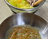 春キャベツと豚しゃぶ肉のごま味噌あえ♪作り方3写真