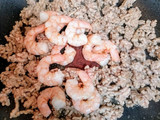 簡単ランチ！エビ卵ひき肉レタスチャーハン