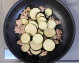 なすびと鶏もも肉のスパゲッティ作り方5写真