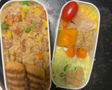 レンジ簡単中華風ペスカトーレ味炒飯弁当作り方16写真