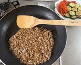 ズッキーニとパプリカのひき肉餡がけ作り方4写真