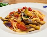 ナスとセミドライトマトのペペロンチーノパスタ♫作り方8写真