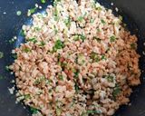 節約簡単夕飯昼食韓国納豆鶏胸そぼろスタミナ炒め丼作り方4写真