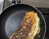 HMでダブルネギと納豆のロールチヂミ焼き作り方3写真