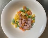 レンジ簡単梅クリーミー焼うどん味炒飯弁当作り方2写真