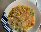 レンジ簡単洋風梅キムチ麻婆味炒飯弁当作り方5写真