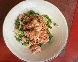 ツナ水煮缶砂糖醤油かけ青ねぎ飯作り方1写真
