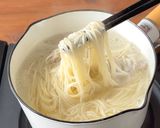 とんこつラーメン風♪豚ネギ塩そうめん作り方3写真