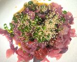 ワラサの尾の身でユッケ丼作り方2写真