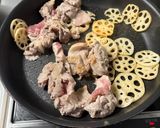 牛肉と蓮根の甘辛炒め作り方3写真