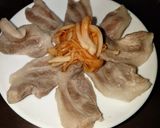 新玉ねぎキムチで食べる茹で豚バラ作り方4写真