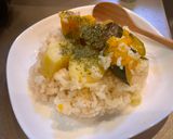 お米不足の主食を補うかぼちゃと芋のピラフ作り方9写真