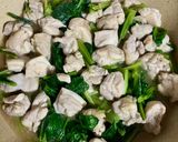 鶏肉と小松菜のオイスター炒め作り方3写真