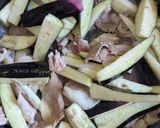 簡単★茄子と豚こま肉のバタポン炒め作り方2写真