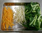 小松菜と鶏ささみの生姜醤油和え作り方4写真