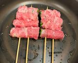 ねぎ巻き牛串　すき焼き風作り方5写真