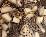 牛バラと大根蓮根サラダ大豆の煮物作り方6写真