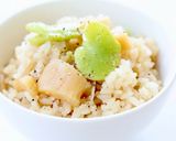 良い匂い〜【そら豆と貝柱の炊き込みご飯】作り方4写真