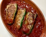 【簡単夕食】ピーマン肉詰めのトマトグラタン風作り方8写真