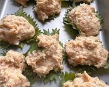 鶏ひき肉の豆腐つくね大葉巻き作り方4写真