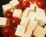ミニ豆腐とプチトマトのスクランブルエッグ作り方1写真