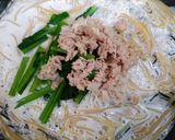 簡単夕飯昼食ワンパンツナ小松菜和風クリームパスタ作り方4写真