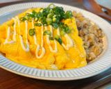 卵のっけバター醤油焼き飯作り方6写真