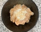 豚甘辛月見丼作り方2写真