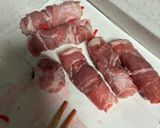 絶品！紅生姜入りの肉巻きちくわ作り方2写真