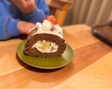 クリスマス バターなしロールケーキ。作り方8写真