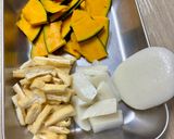 かぼちゃとはんぺんのお味噌汁♪作り方1写真