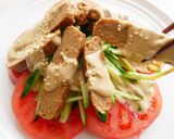 大豆ミートハンバーグでバンバンジー風★作り方3写真