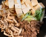 簡単夕食・おつまみ★フライパンで甘辛〜肉豆腐作り方7写真