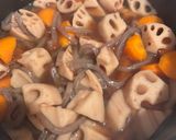 れんこんと人参こんにゃくの煮物作り方8写真