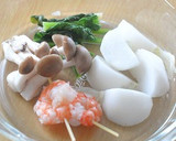蕪と海老、しめじの彩り椀を山中漆器で♪作り方2写真