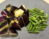 【簡単副菜】かぼちゃと茄子いんげんのごまだれ和え作り方3写真