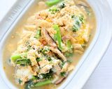 優しい風味【三陸つぼみ菜の煮浸し】卵とじ作り方4写真