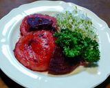 作り置きビーツマリネ　　チーズ＆お餅作り方6写真