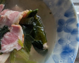 簡単★ベーコンとほうれん草の白だしスープ作り方1写真