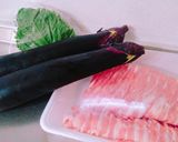 ＊豚肉のナスと大葉も一緒に生姜焼き＊作り方1写真