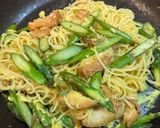 油麩とアスパラのカルボナーラ作り方5写真