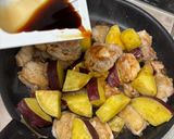 鶏もも肉とさつまいもの照り照り炒め作り方6写真