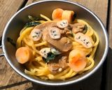 ▲山ごはん▲松茸風味ちいかま豆乳パスタ作り方5写真